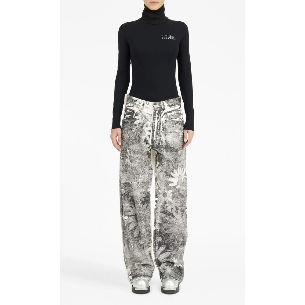 MM6 Maison Margiela Graphic Print Tapered Leg Trousers NWT Size: 26 - Picture 2 of 9